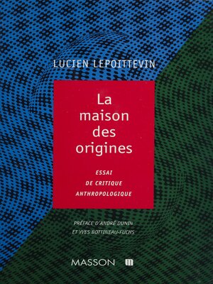 cover image of La Maison des origines